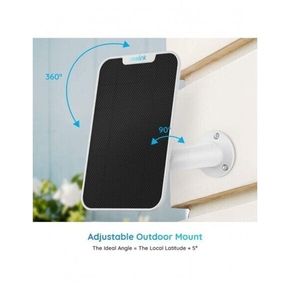 Solar Powered Solar Panel for Reolink Rechargeable Battery Security Camera - Picture 2 of 3